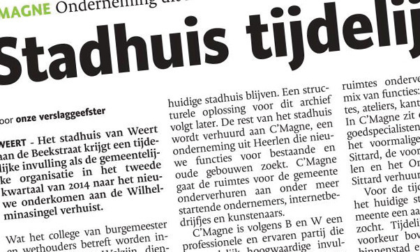Publicatie: 'Stadhuis tijdelijk gevuld'